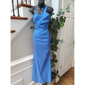 Romeo & Juliet Women's Blue One Shoulder Off Sleeveless Long Maxi Dress Size S